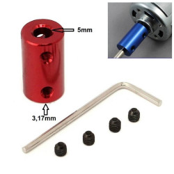 Aluminium Rigid Coupling Adapter 3.17mm to 5mm