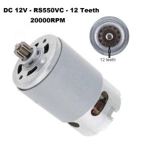 RS550VC Motor 12 Teeth 20000 RPM at 12V DC