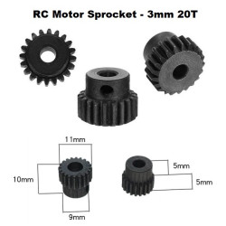 RC Motor Sprocket - 3mm 20T 0.5M - Gear Transmission