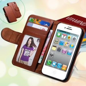 Luxury Flip Stand Case for iPhone 4 4S With Stand