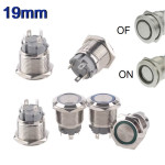 Διακόπτης Μπουτόν ON/OFF 19mm με LED 12V