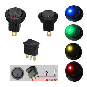 Car Round Rocker LED Light Switch
