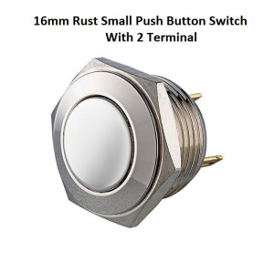 16mm Rust Small Push Button Switch With 2 Terminal