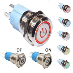Διακόπτης Μπουτόν ΟΝ-OFF 16mm LED 220V