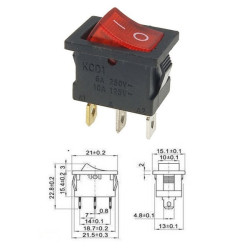 Switch Rocker KCD1-1 ON-OFF AC 250V