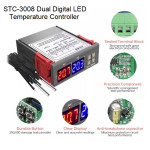 TC-3008 Διπλός Ψηφιακός θερμοστάτης με Δύο Ρελέ Έξοδος