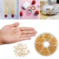 Μεταλλικός Κρίκος για Κόσμημα Χρώμα Χρυσός Σετ 970 τμχ