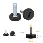 Thumb Screws Plastic Black Round Head Knurled M6 20x14mm