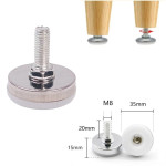Adjustable Foot Levelling With Screw M8 35x20mm - Silver