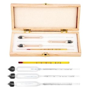 Set 3 Hydrometer Alcoholmeter 0 to 100 with Thermometer