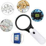 Handheld Magnifying Glass Reading 3 LED Light 85mm