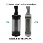 Dual coil tank cartomizer  6ml