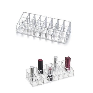 Case Display Shelf Acrylic Trapezoid 3 Tier Holds 24 Lipsticks
