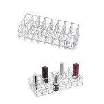 Case Display Shelf Acrylic Trapezoid 3 Tier Holds 24 Lipsticks