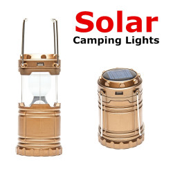 ​Solar Rechargeable LED Camping Lantern Lamp with Hooks