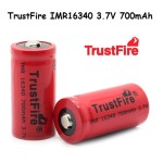 TrustFire IMR16340 3.7V 700mAh Lithium Batter