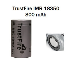 TrustFire IMR 18350 800mAh Battery Flat top