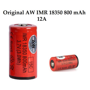 AW IMR18350 3.7V 800mAh LiMN Battery
