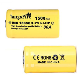 Tangsfire 18350 3.7V 1500mAh 30A IMR Rechargeable Li-ion Battery